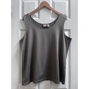 Chicos Nylon Blend Green Sleeveless Shell Tank Top Plus Size XL